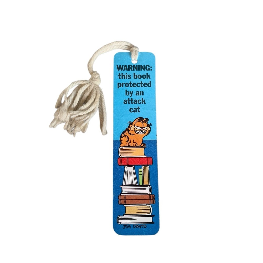 Garfield Bookmark Warning This Book Protected By An Attack Cat 1978 Jim Davis